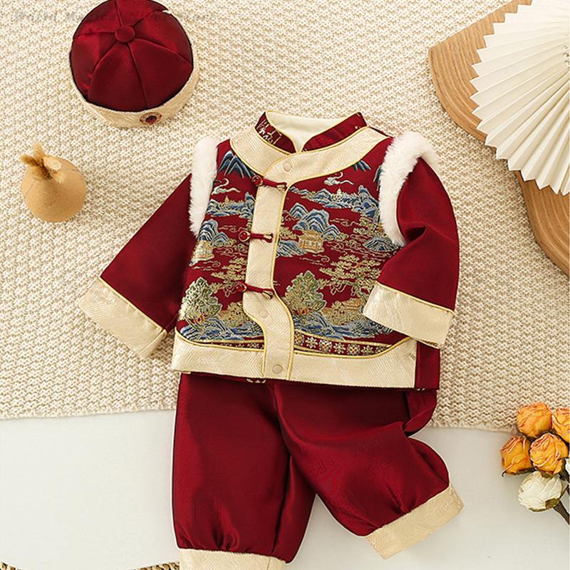 ベビーキッズフェスティバル新年服冬厚手唐服伝統的な中国の1歳 - Winter Clothing Baby Boy のレビューと価格