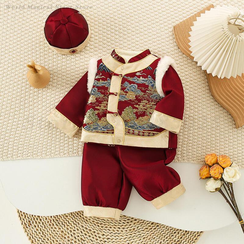 ベビーキッズフェスティバル新年服冬厚手唐服伝統的な中国の1歳 - Winter Clothing Baby Boy のレビューと価格