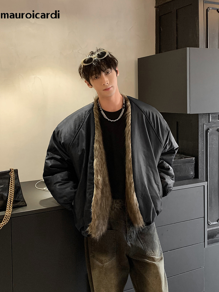 Marouicardi-男性用フェイクファーパーカー、ふわふ - Quality Winter Clothing のレビューと価格