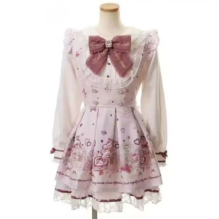 日本 2 ピースドレスセット女性弓ドレスショーツセットロリー - Winter Clothing Ladies のレビューと価格