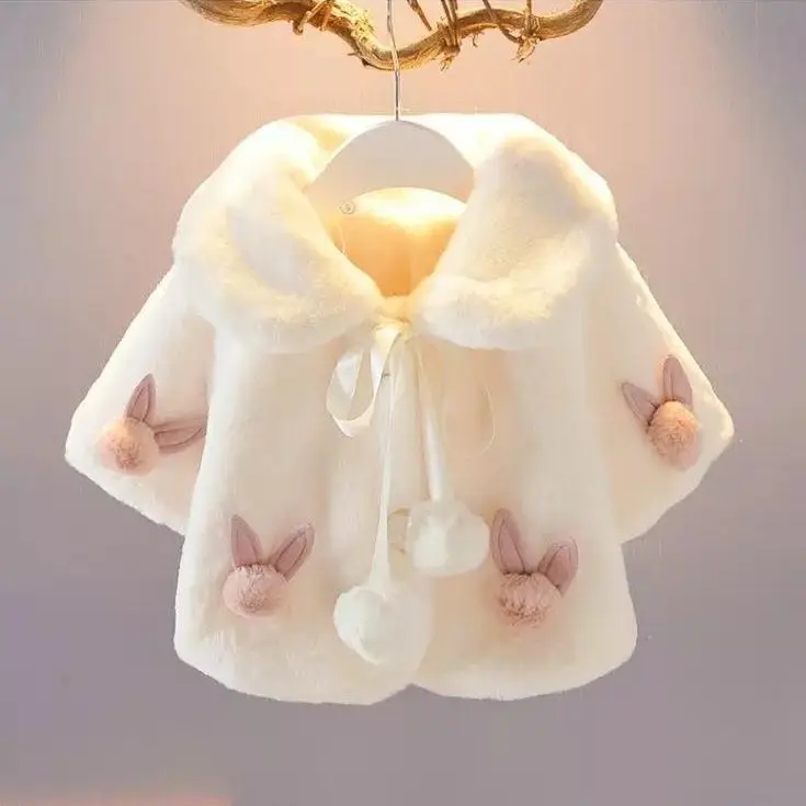 子供のための毛皮の模造ポンチョ,女の子のためのマント,幼児の - Winter Clothing Baby Girl のレビューと価格