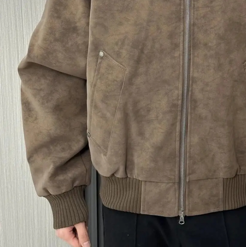 秋オーバーサイズボンバージャケット男性ジップアップだぶだぶの - Quality Winter Clothing Bomber Jacket のレビューと価格