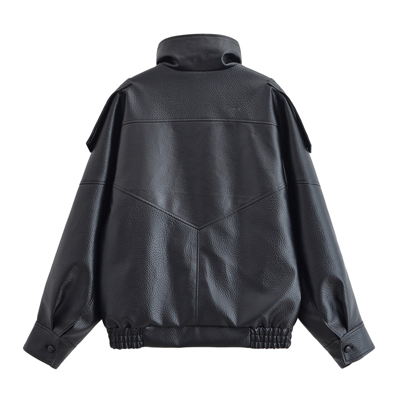 女性のジャケット 2026 秋の新黒長袖ペブルフェイクレザー - Winter Clothing Trends 2026 のレビューと価格
