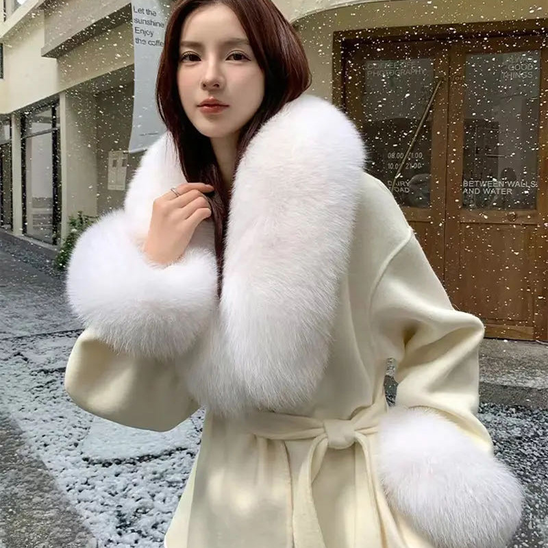 2025年 本物の狐の毛皮の襟 冬 レディース 高級毛皮スカ - Winter Clothing Clearance Sale のレビューと価格