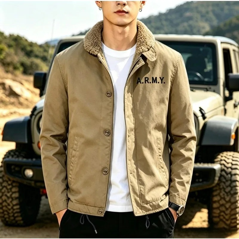 メンズフリース暖かい冬のミリタリーコートボンバージャケット男 - Quality Winter Clothing Bomber Jacket のレビューと価格
