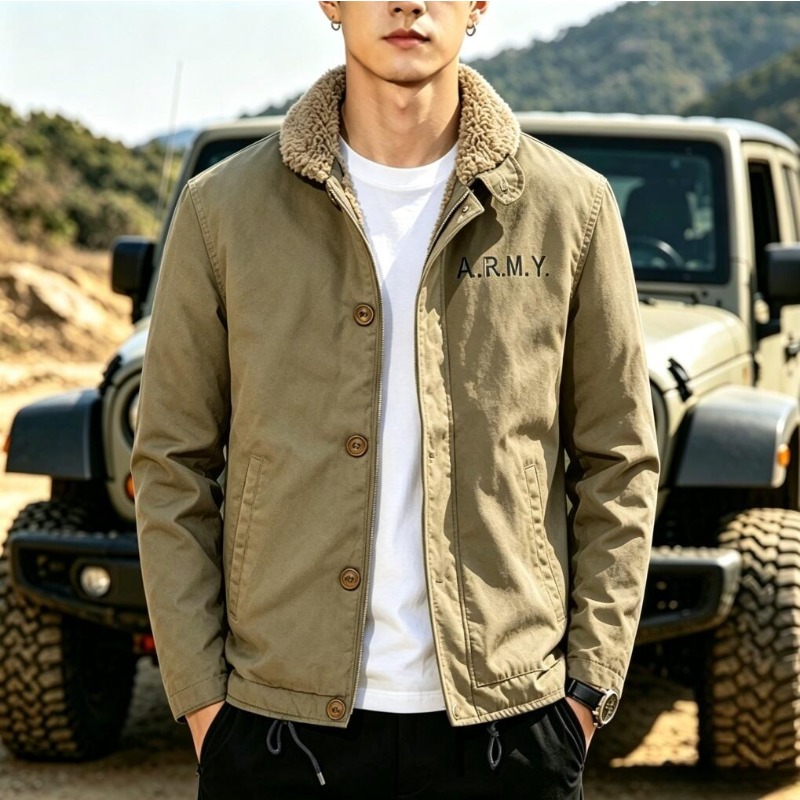 メンズフリース暖かい冬のミリタリーコートボンバージャケット男 - Quality Winter Clothing Bomber Jacket のレビューと価格
