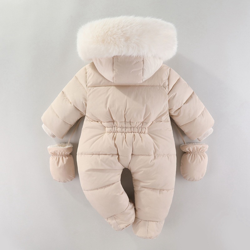 生まれたばかりの赤ちゃんのためのフード付きロンパース,厚いベ - Winter Clothing Baby Boy のレビューと価格