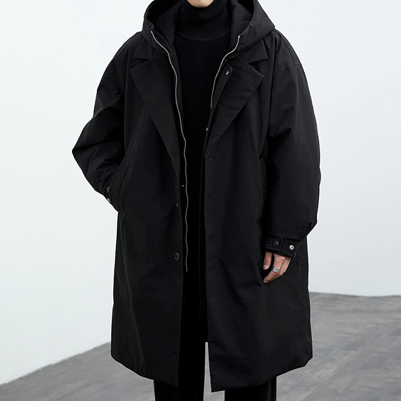 新しい冬の韓国スタイルメンズトレンディなパファールックフード - Winter Clothing Looks のレビューと価格