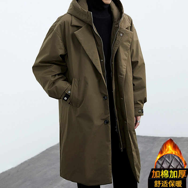 新しい冬の韓国スタイルメンズトレンディなパファールックフード - Winter Clothing Looks のレビューと価格