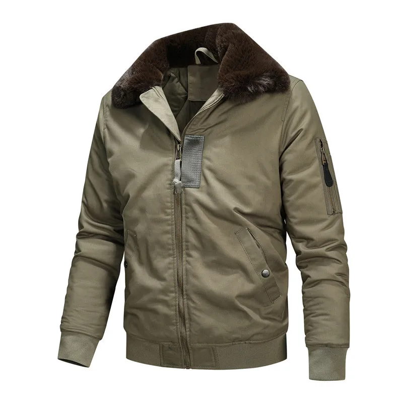 メンズ冬用ボンバージャケット、フリース暖かいコート、男性用フ - Quality Winter Clothing Bomber Jacket のレビューと価格